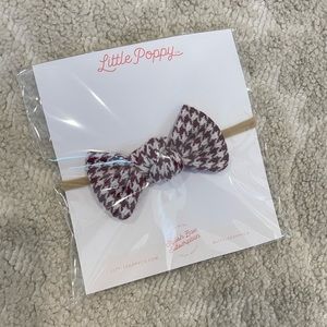 Little poppy co baby toddler girl bow bows nylon beige maroon neutral